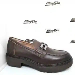 UNISA JOSA dame loafer i brunt skind