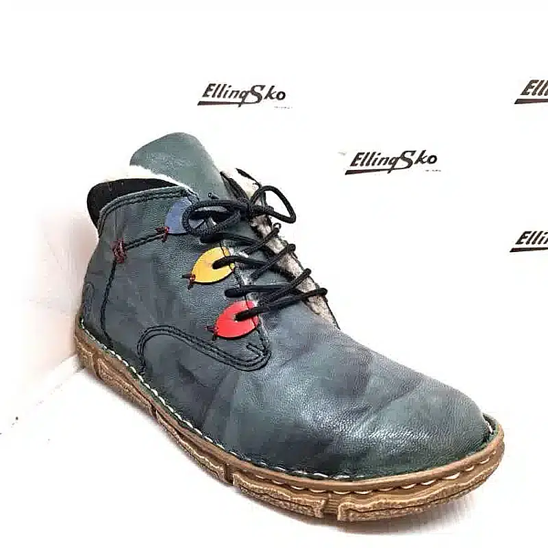 RIEKER Z3724 dame vinterstøvle med snørebånd og lynlås