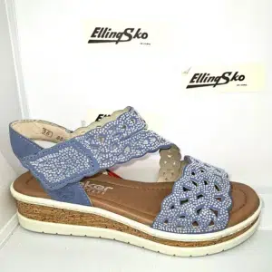 RIEKER V4150 Glimmer Damesandal med velcro