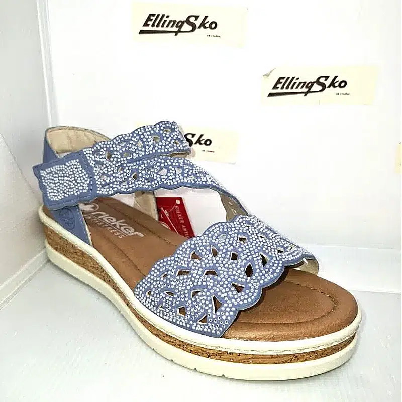 RIEKER V4150 Glimmer Damesandal med velcro