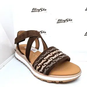 GABOR 82.848 Damesandal i mørkebrunt nubuck